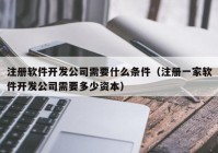 注冊軟件開發(fā)公司需要什么條件（注冊一家軟件開發(fā)公司需要多少資本）