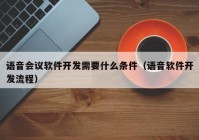 語音會議軟件開發(fā)需要什么條件（語音軟件開發(fā)流程）