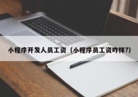 小程序開發(fā)人員工資（小程序員工資咋樣?）