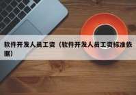 軟件開發(fā)人員工資（軟件開發(fā)人員工資標準依據(jù)）