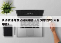 長沙軟件開發(fā)公司有哪些（長沙的軟件公司有哪些）