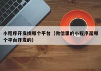 小程序開發(fā)找哪個平臺（微信里的小程序是哪個平臺開發(fā)的）