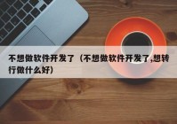 不想做軟件開(kāi)發(fā)了（不想做軟件開(kāi)發(fā)了,想轉(zhuǎn)行做什么好）