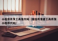 小程序開發(fā)工具免代碼（微信開發(fā)者工具開發(fā)小程序代碼）