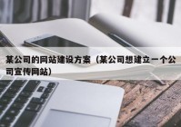 某公司的網(wǎng)站建設(shè)方案（某公司想建立一個公司宣傳網(wǎng)站）