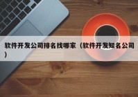 軟件開發(fā)公司排名找哪家（軟件開發(fā)知名公司）