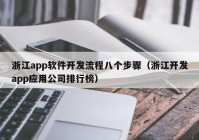 浙江app軟件開(kāi)發(fā)流程八個(gè)步驟（浙江開(kāi)發(fā)app應(yīng)用公司排行榜）