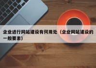 企業(yè)進行網站建設有何用處（企業(yè)網站建設的一般要素）