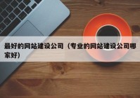 最好的網(wǎng)站建設(shè)公司（專業(yè)的網(wǎng)站建設(shè)公司哪家好）