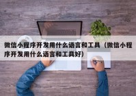 微信小程序開發(fā)用什么語言和工具（微信小程序開發(fā)用什么語言和工具好）