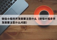 微信小程序開發(fā)需要注意什么（微信小程序開發(fā)需要注意什么問題）