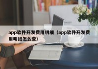 app軟件開發(fā)費(fèi)用明細(xì)（app軟件開發(fā)費(fèi)用明細(xì)怎么查）