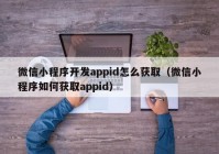 微信小程序開發(fā)appid怎么獲?。ㄎ⑿判〕绦蛉绾潍@取appid）